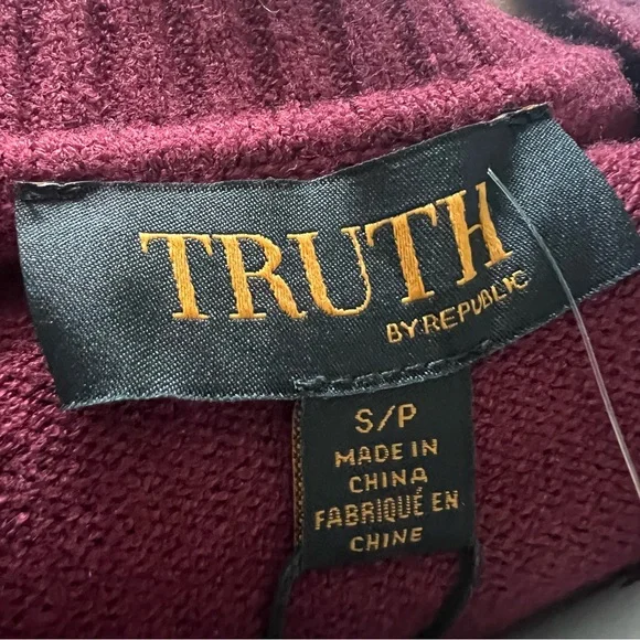 Women's  TRUTH Burgundy Sweater size S - Picture 4 of 4